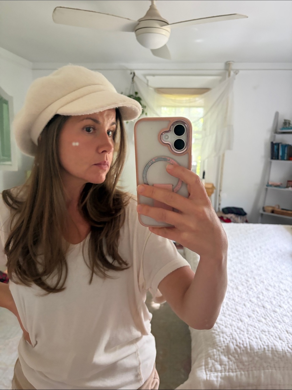 Ivory/Cream Wool Newsboy Beret